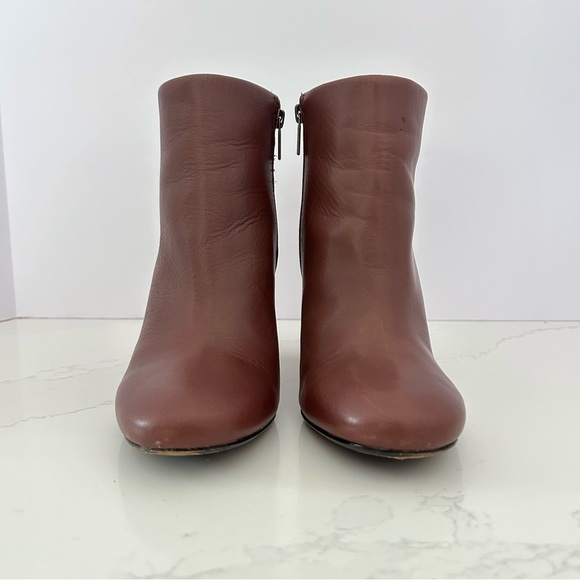 Joie High Heel Ankle Boot Bootie Leather Zip Mocha Brown Womens Size 8 / EU38 - Picture 3 of 11